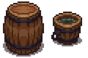 barrel and bucket